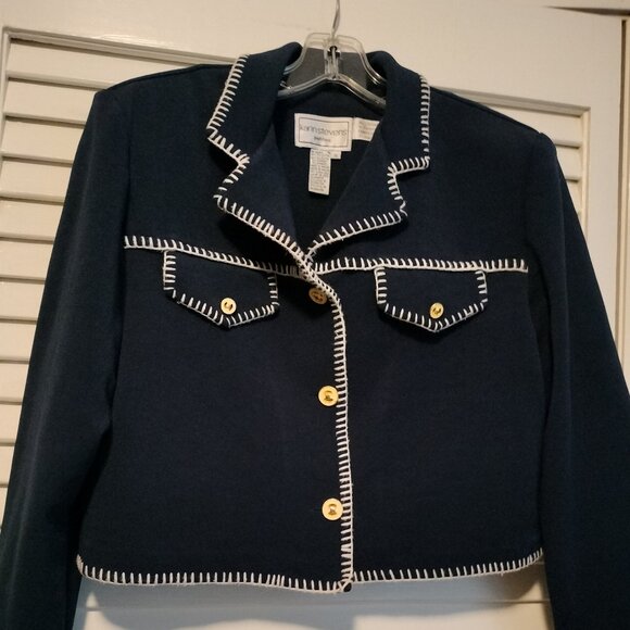 Karin Stevens navy jacket size 10 - Picture 1 of 6